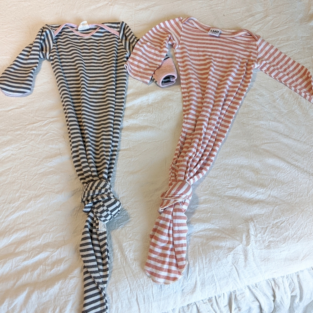 Little Miss Dessa and Lulu & Roo knot gowns